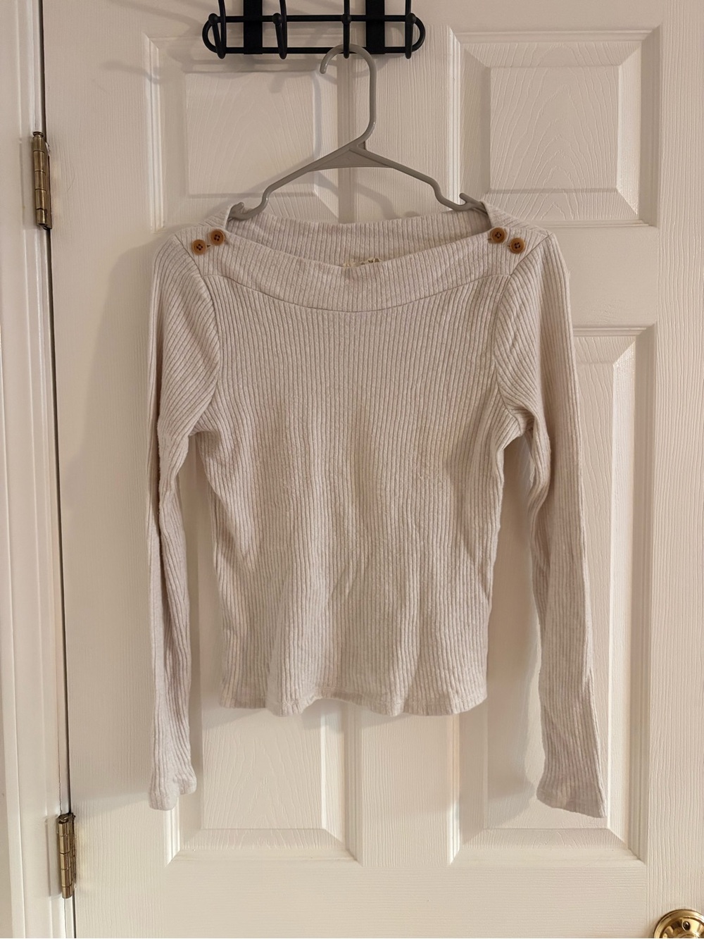 Madewell boatneck long sleeve with button detail